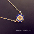 Gold Plated Crystal Alloy Evil Eye Collar Necklace